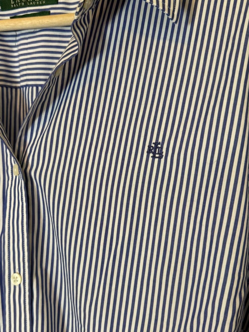 Ralph Lauren Blue & White Striped Button-Down Shirt - Picture 5 of 7